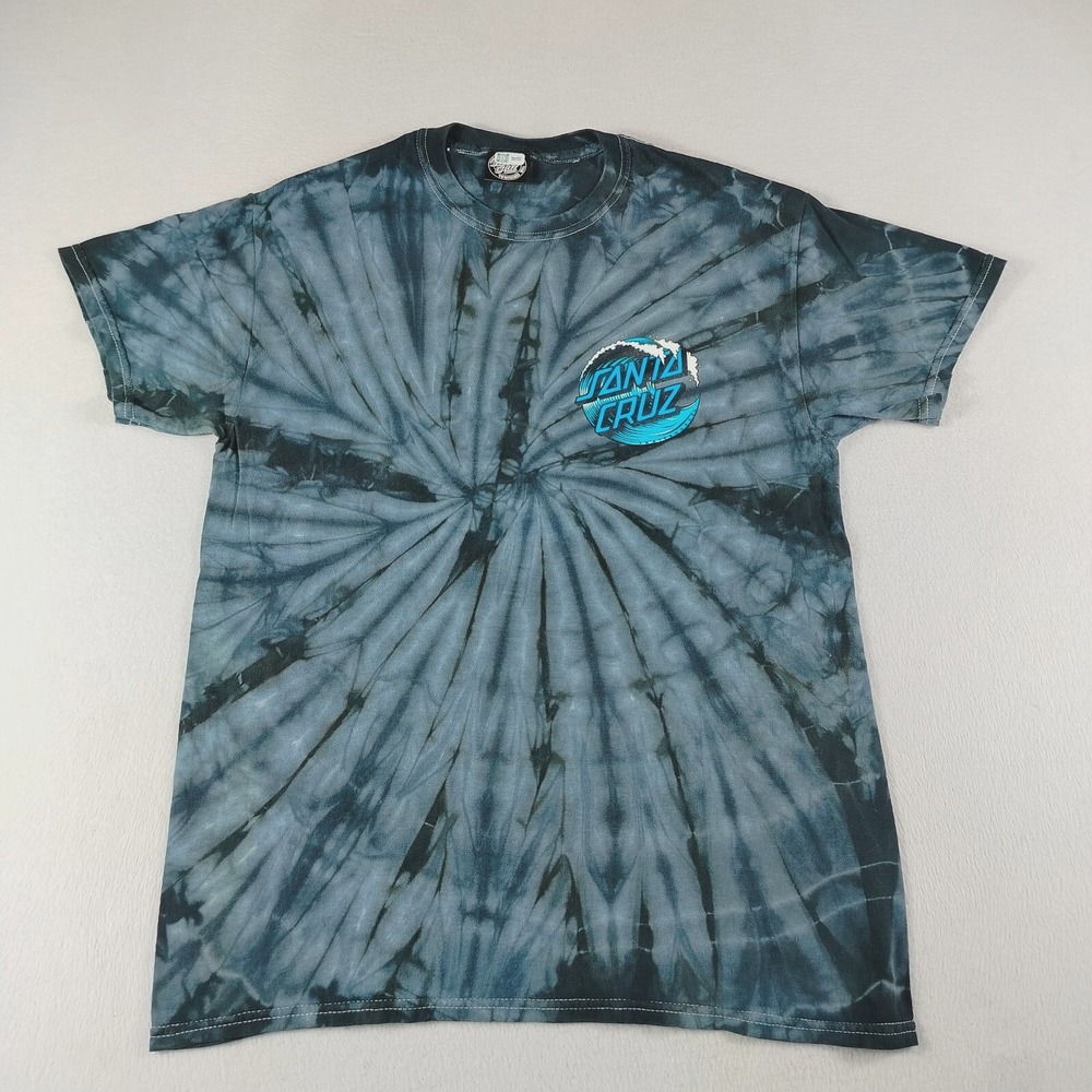 Santa Cruz T Shirt Mens Medium Multicolor Skateboard Short Sleeve Twirl‎ Tie Dye